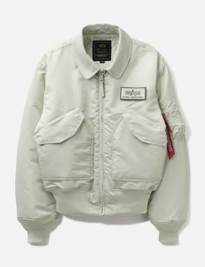 Alpha Industries Cwu-45 Heritage Bomber Jacket In White