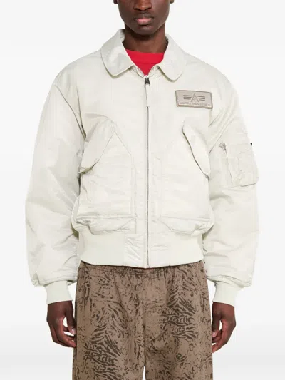 Alpha Industries Cwu-45 Heritage Bomber Jacket In White