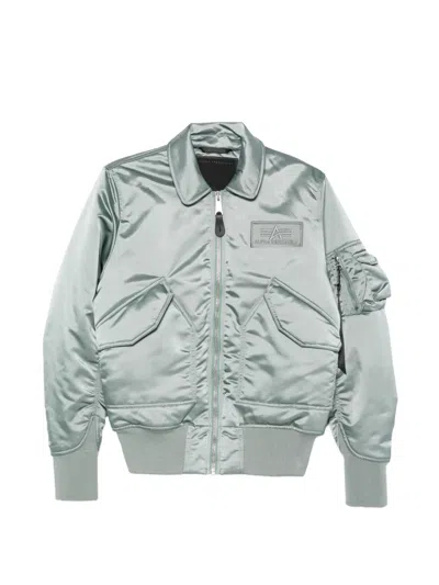 Alpha Industries Cwu-45/p Logo-patch Bomber Jacket In Blue