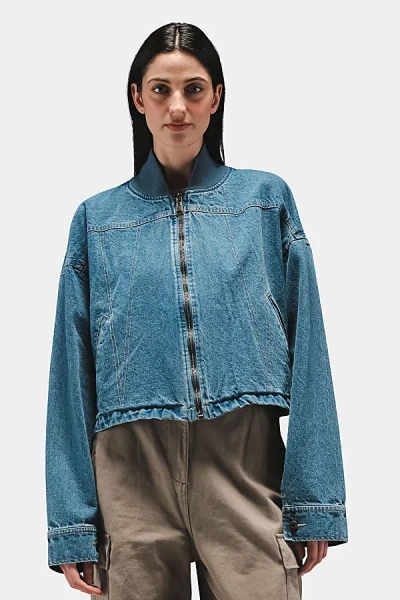 Alpha Industries Denim Relaxed Flight Jacket In Denim Blue, Women's At Urban Outfitters