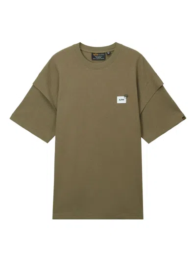 Alpha Industries Double-layered Waffle-knit T-shirt In Animal Print