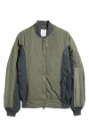 Alpha Industries Down Insulated Ma-1 Flight Jacket In Field Gray