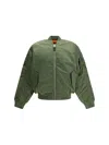 Alpha Industries Ma-1 Vf 59 Long Bomber Jacket Dark Green Nylon Bomber Jacket In Green