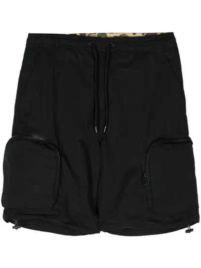 Alpha Industries Drawstring Cotton-blend Shorts In Black