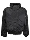 Alpha Industries Drawstring Hooded N-2b Bomber Jacket With Magnetic Closure In Black