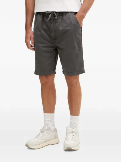 Alpha Industries Drawstring-waist Logo-patch Shorts In Gray