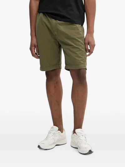 Alpha Industries Drawstring-waist Logo-patch Shorts In Green