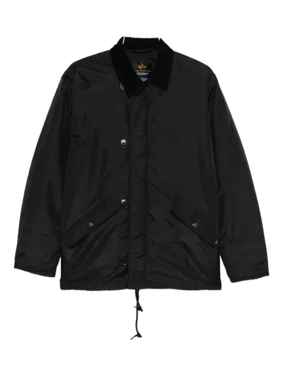 Alpha Industries Ecw 1978 Corduroy-collar Impermeable Jacket In Black