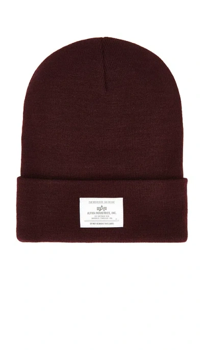 Alpha Industries Essential Beanie In Cedar Red