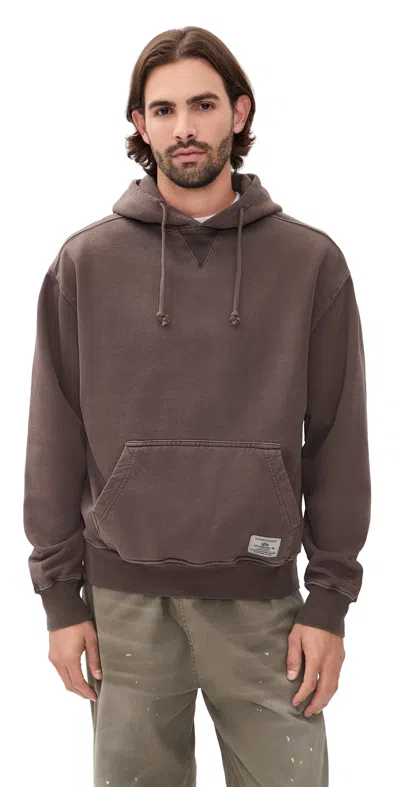 Alpha Industries Essential Washed Relaxed Hoodie Hickory In Brown