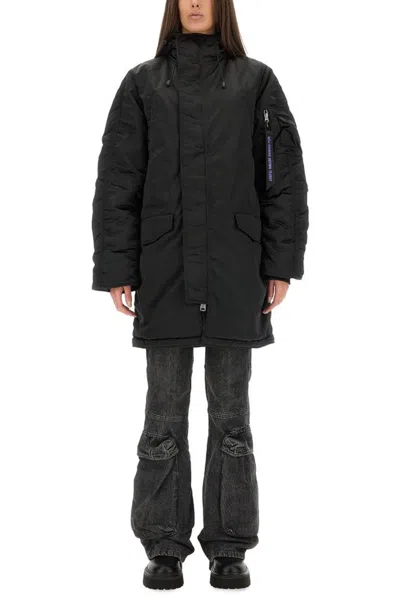 Alpha Industries Long Bomber Jacket "n-3b" In Black
