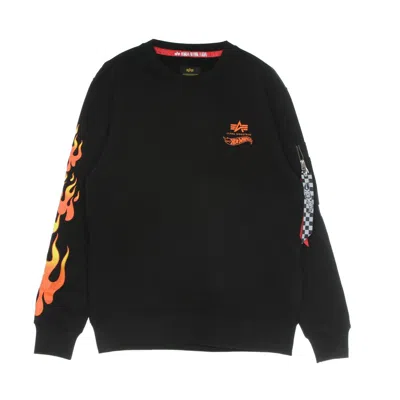 Alpha Industries Flame Sweater X Hot Wheels Men's Crewneck Sweatshirt Black