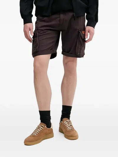 Alpha Industries Flap-pocket Shorts In Brown