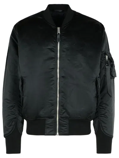 Alpha Industries 'flight' Black Nylon Bomber Jacket
