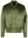 Alpha Industries 'flight' Green Nylon Bomber Jacket In Green