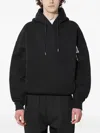 Alpha Industries Flock Logo Hoodie In Black