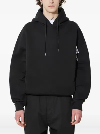 Alpha Industries Flock Logo Hoodie In Black
