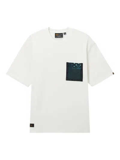 Alpha Industries Graphic-patch Pocket T-shirt In Gray