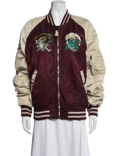 Pre-owned Alpha Industries Graphic Print Bomber Jacket In Multi