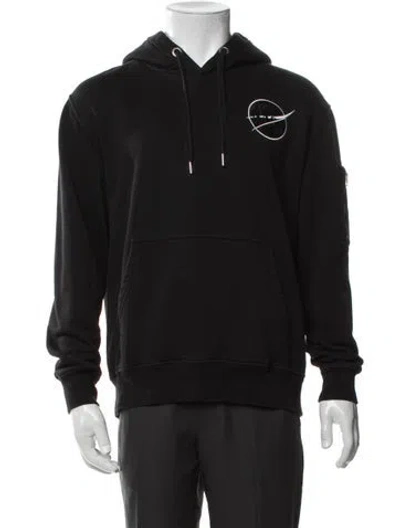Pre-owned Alpha Industries Graphic Print Crew Neck Hoodie In Black