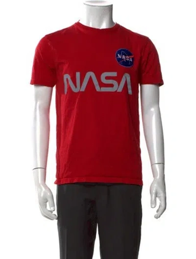 Pre-owned Alpha Industries Graphic Print Crew Neck T-shirt In Red