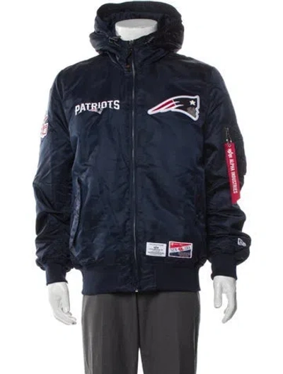 Pre-owned Alpha Industries Graphic Print Parka In Blue