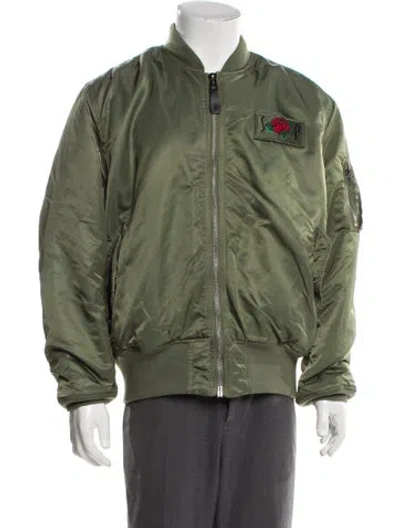 Pre-owned Alpha Industries Graphic Print Windbreaker In Green