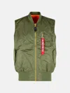 Alpha Industries Green Nylon Vest In Green