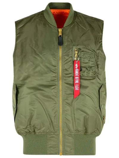 ALPHA INDUSTRIES ALPHA INDUSTRIES GREEN NYLON VEST