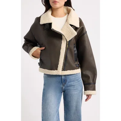 Alpha Industries Grove Relaxed Faux Leather Moto Jacket In Black