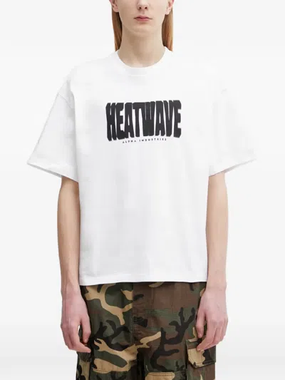 Alpha Industries Heatwave Logo-print T-shirt In White