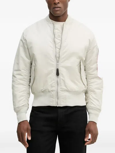 Alpha Industries Heritage Zip-up Bomber Jacket In White