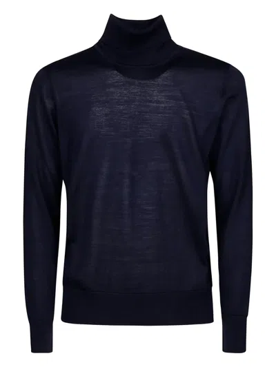 Alpha Industries High-neck Wool Sweater In Blue