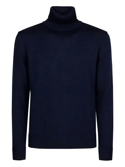 Alpha Industries High-neck Wool Sweater In Blue