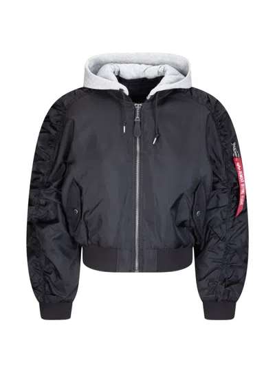 Alpha Industries Hooded Bomber In Black