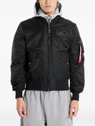 Alpha Industries Hooded Bomber Jacket In Black