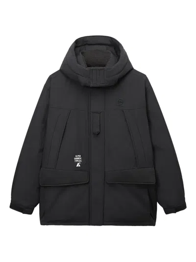 Alpha Industries Hooded Padded Jacket In Black