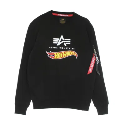 Alpha Industries Hot Wheels Flag Sweater Men's Crewneck Sweatshirt Black