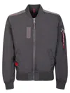 Alpha Industries Padded Bomber Jacket In Gray