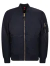 Alpha Industries Nylon Bomber Jacket In Blue