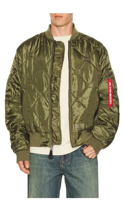 Alpha Industries L-2b Relaxed Quilted Flight Jacket In Green