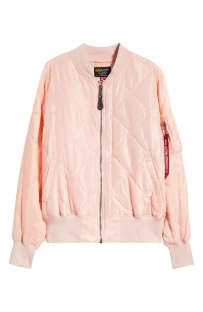 Alpha Industries L-2b Relaxed Water Resistant Quilted Bomber Jacket In Pink
