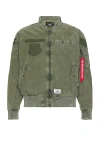 Alpha Industries L-2b Rip And Repair Flight Jacket In Og-107 Green