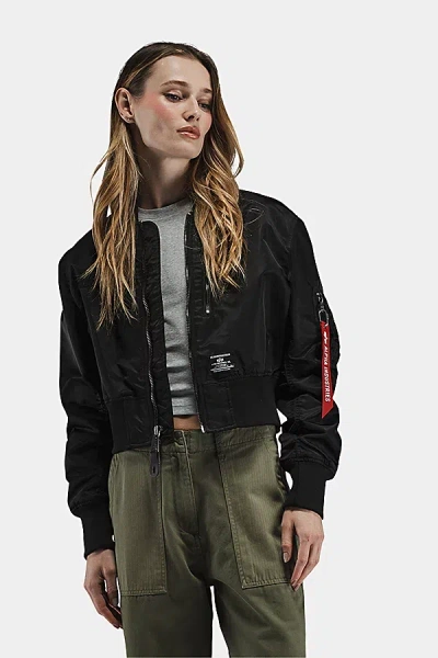 Alpha Industries L-2b Cropped Gen Ii Flight Jacket In Black, Women's At Urban Outfitters