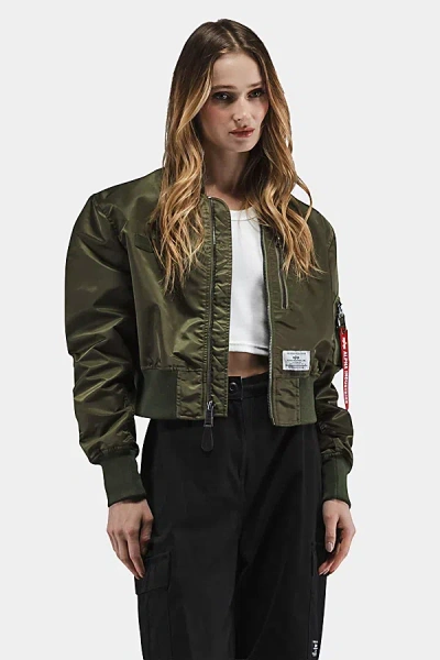 Alpha Industries L-2b Cropped Gen Ii Flight Jacket, Women's At Urban Outfitters In Green