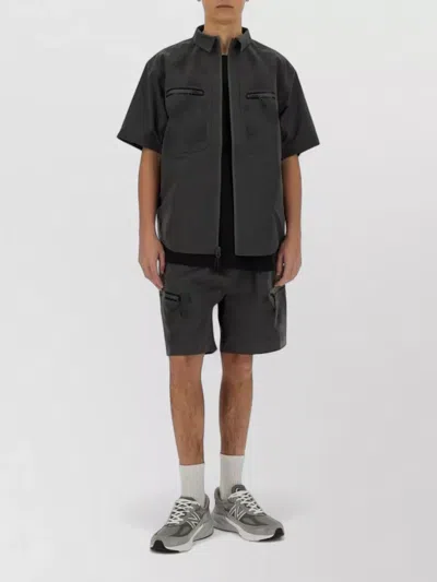 Alpha Industries Laser Cut Camouflage Short Sleeve Shirt In Gray