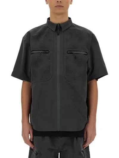 Alpha Industries Laser Cut Short Sleeve Shirt In Black