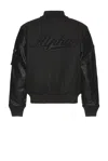 Alpha Industries Letterman Jacket In Black