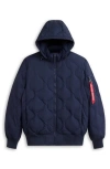 Alpha Industries Lightweight Quilted Water Resistant Down Jacket In Replica Blue