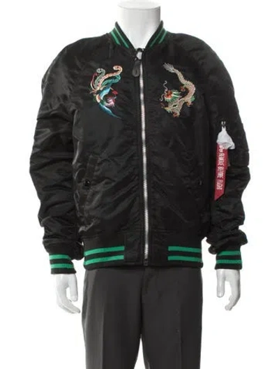 Pre-owned Alpha Industries Limited Edition Graphic Print Bomber Jacket W/ Tags In Multi